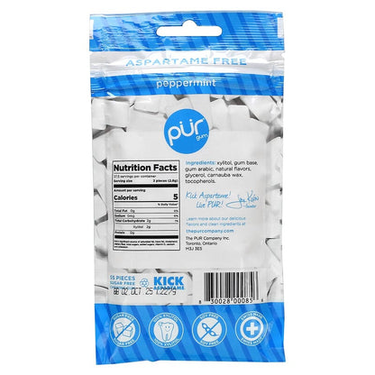 The PUR Company, Chewing Gum, Peppermint, 55 Pieces, 2.72 oz (77 g)