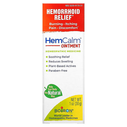Boiron, HemCalm Ointment, Hemorrhoid Relief, 1 oz (30 g) BOI-12051