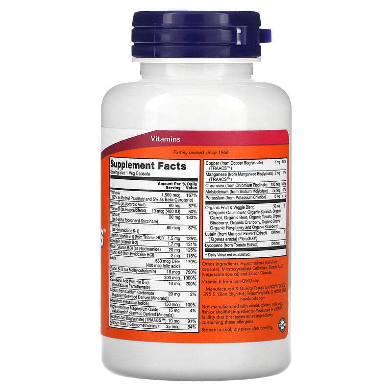 Now Foods, Daily Vits, Multi Vitamin & Mineral, 120 Veg Capsules