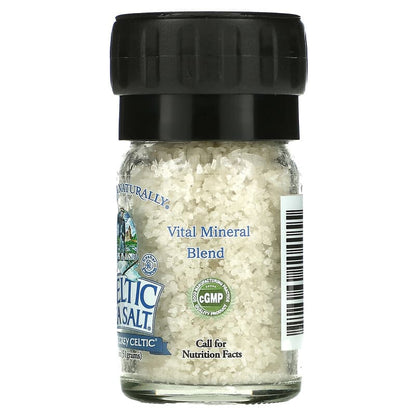 Celtic Sea Salt, Light Grey Celtic, Vital Mineral Blend, Mini Salt Grinder, 1.8 oz (51 g)