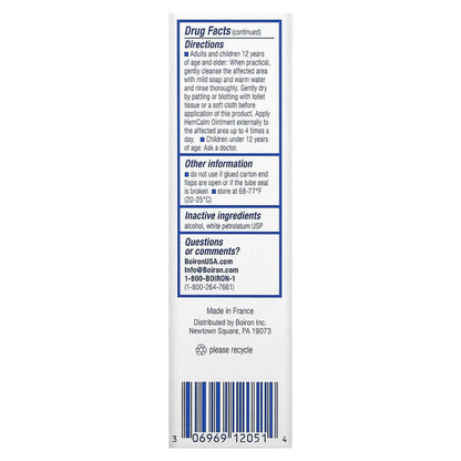 Boiron, HemCalm Ointment, Hemorrhoid Relief, 1 oz (30 g) BOI-12051