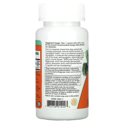 NOW Foods, Iron, Double Strength, 36 mg, 90 Veg Capsules