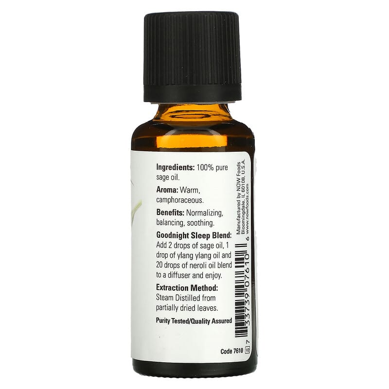 NOW Foods, Essential Oils, Sage, 1 fl oz (30 ml)
