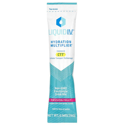 Liquid I.V., Hydration Multiplier, Electrolyte Drink Mix, Passion Fruit, 10 Stick Packs, 0.56 oz (16 g) Each