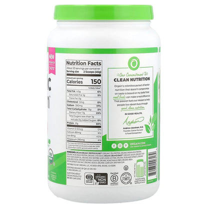 Orgain, Organic Protein™ Powder, Plant Based, Creamy Chocolate Fudge, 2.03 lb (920 g)