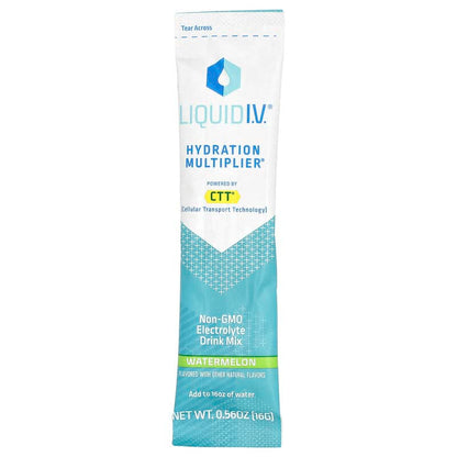 Liquid I.V., Hydration Multiplier®, Electrolyte Drink Mix, Watermelon, 10 Stick Packs, 0.56 oz (16 g) Each