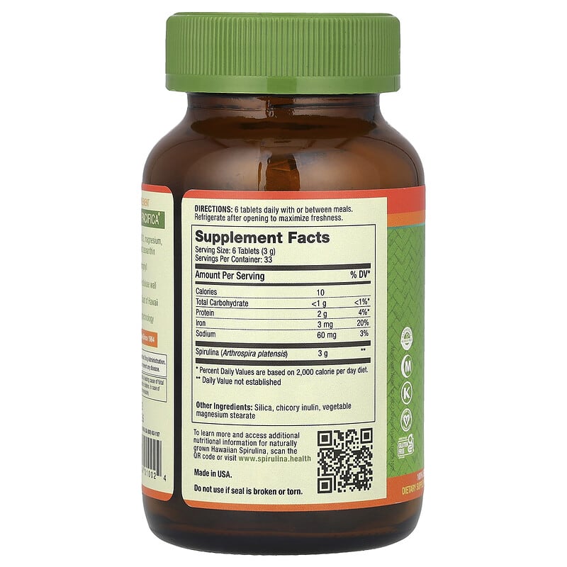 Nutrex Hawaii, Pure Hawaiian Spirulina, 3 g, 200 Tablets (500 mg per Tablet)