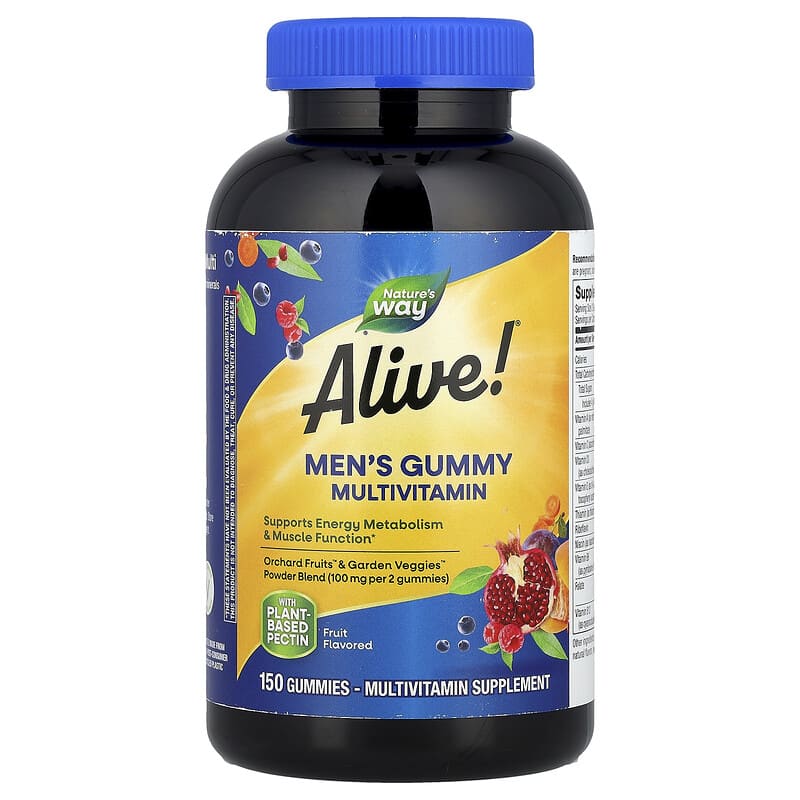 Nature's Way, Alive! Men's Gummy Multivitamin, Fruit, 150 Gummies