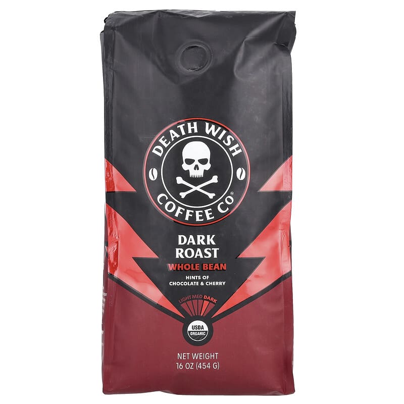 Death Wish Coffee, Whole Bean, Dark Roast, 16 oz (454 g)
