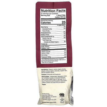Teeccino, Chicory Herbal Coffee, Hazelnut, Medium Roast, Caffeine Free, 11 oz (312 g)