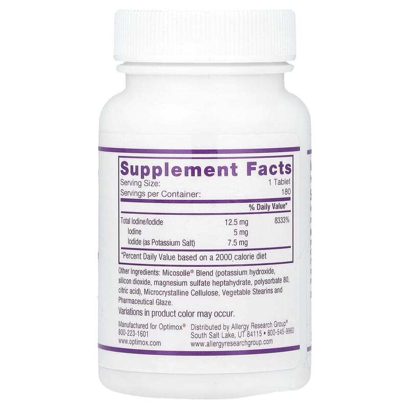 Optimox, Iodoral®, IOD 12.5, 12.5 mg, 180 Tablets