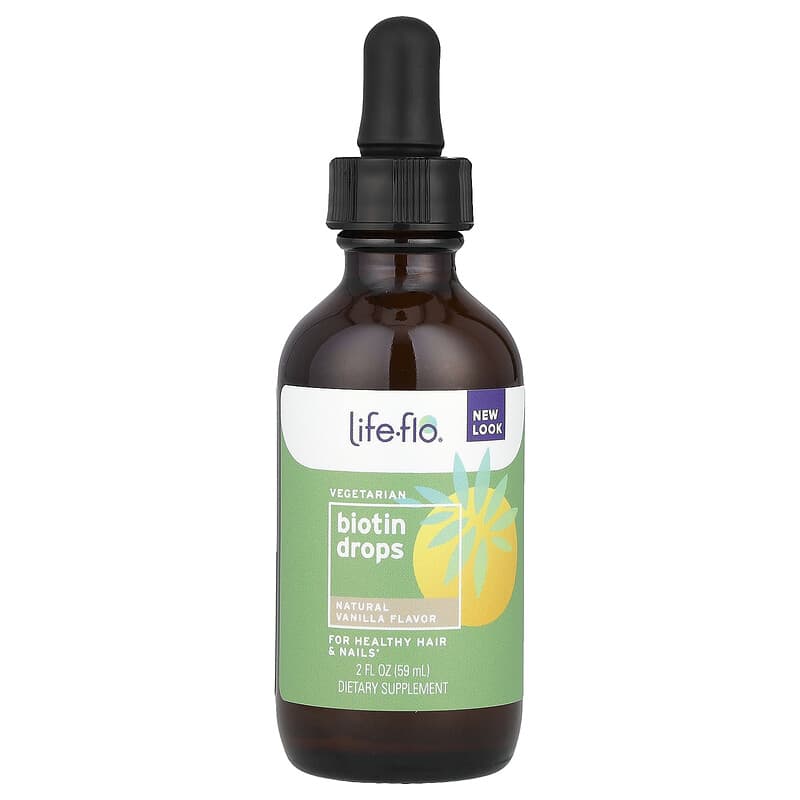Life-flo, Biotin Drops, Natural Vanilla , 2 fl oz (59 ml)