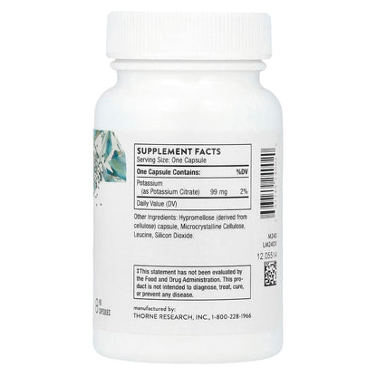 Thorne, Potassium Citrate, 99 mg, 90 Capsules