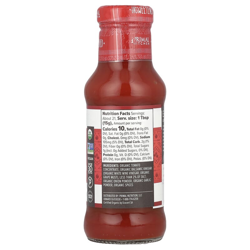 Primal Kitchen, Organic Ketchup, Unsweetened, 11.3 oz (320 g)