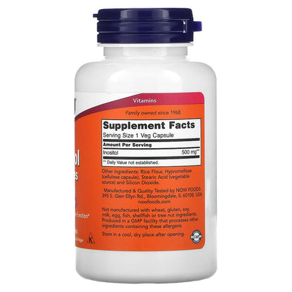 NOW Foods, Inositol Capsules, 500 mg, 100 Veg Capsules