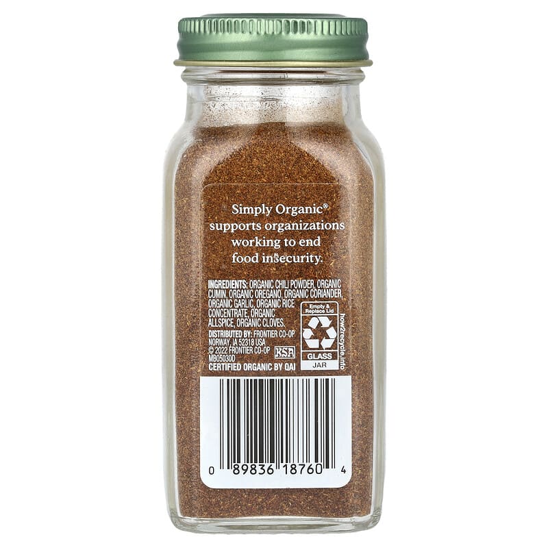 Simply Organic, Chili Powder, 2.89 oz (82 g)