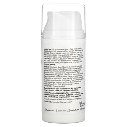 NOW Foods, Solutions, Progesterone from Wild Yam, Balancing Skin Cream, Unscented, 20 mg, 3 oz (85 g)