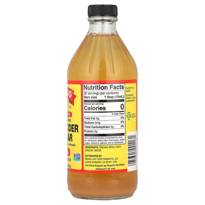 Bragg, Organic Apple Cider Vinegar with The 'Mother', 16 fl oz (473 ml)