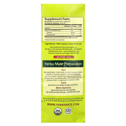 EcoTeas, Yerba Mate Pure Leaf Loose Tea, Unsmoked, Green Energy, 16 oz (454 g)