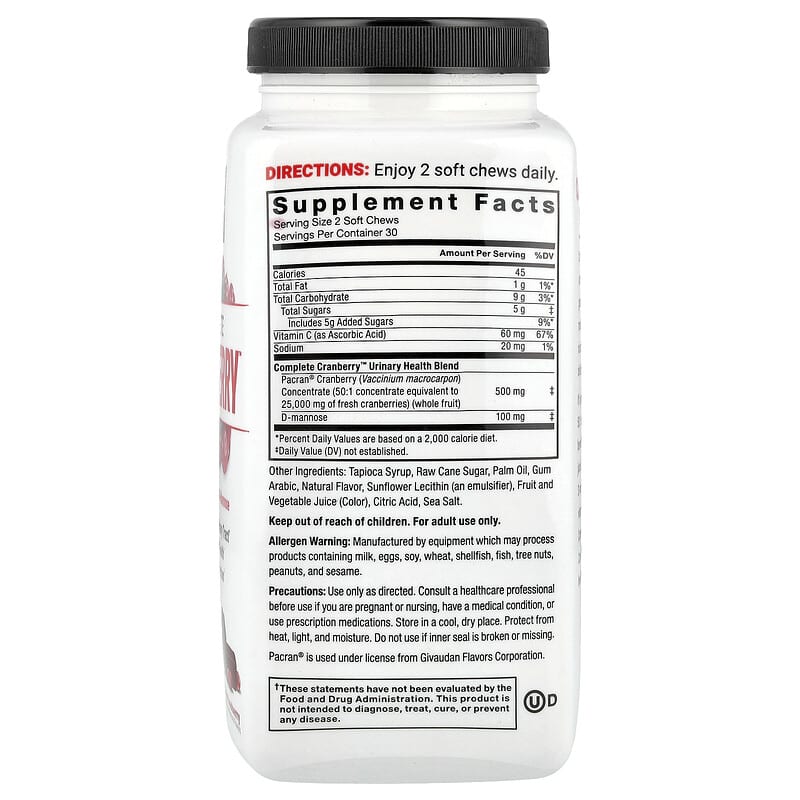 Force Factor, Complete Cranberry™, Sweet Cranberry, 60 Soft Chews