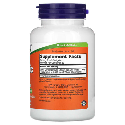 NOW Foods, Garlic Oil, 1,500 mg, 250 Softgels