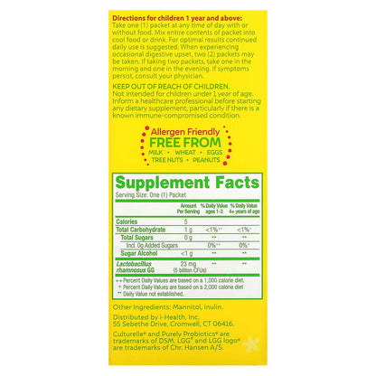 Culturelle, Kids, Purely Probiotics, 1+ Years, Unflavored, 23 mg , 30 Single Serve Packets