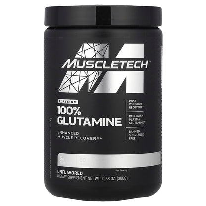 MuscleTech, Platinum 100% Glutamine, Unflavored, 10.58 oz (300 g)