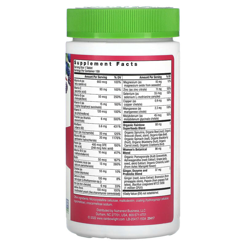 Rainbow Light, High Potency Women's One Daily Multivitamin, 150 Vegetarian Tablets