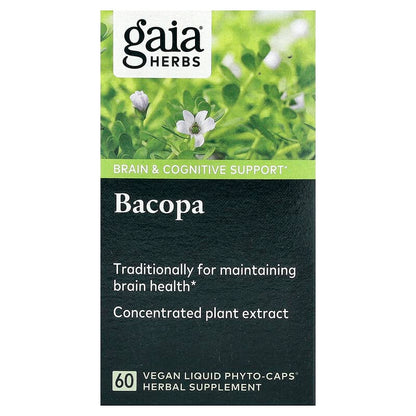 Gaia Herbs, Bacopa, 60 Vegan Liquid Phyto-Caps® (350 mg per Capsule)