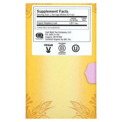 Yogi Tea, Raspberry Leaf, Caffeine Free, 16 Tea Bags, 1.02 oz (29 g) By Yogi Tea