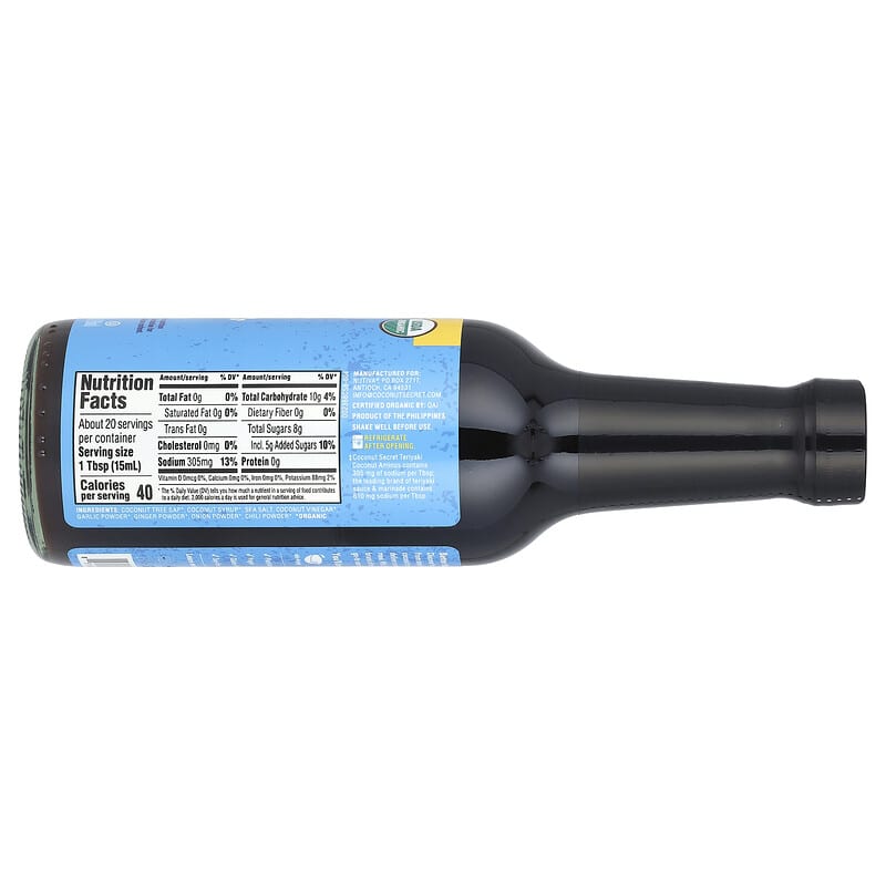 Coconut Secret, Coconut Aminos, Teriyaki, Light & Sweet, 10 fl oz (296 ml)