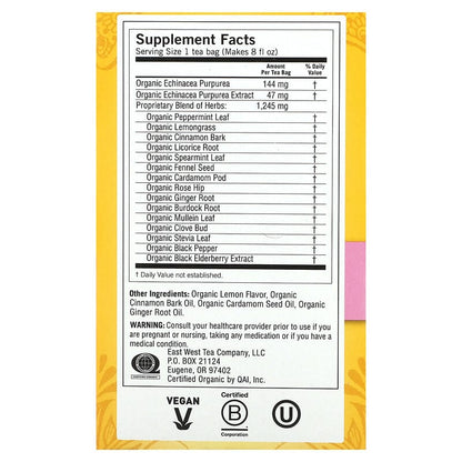 Yogi Tea, Echinacea Immune Support, Caffeine Free, 16 Tea Bags, 0.85 oz (24 g)