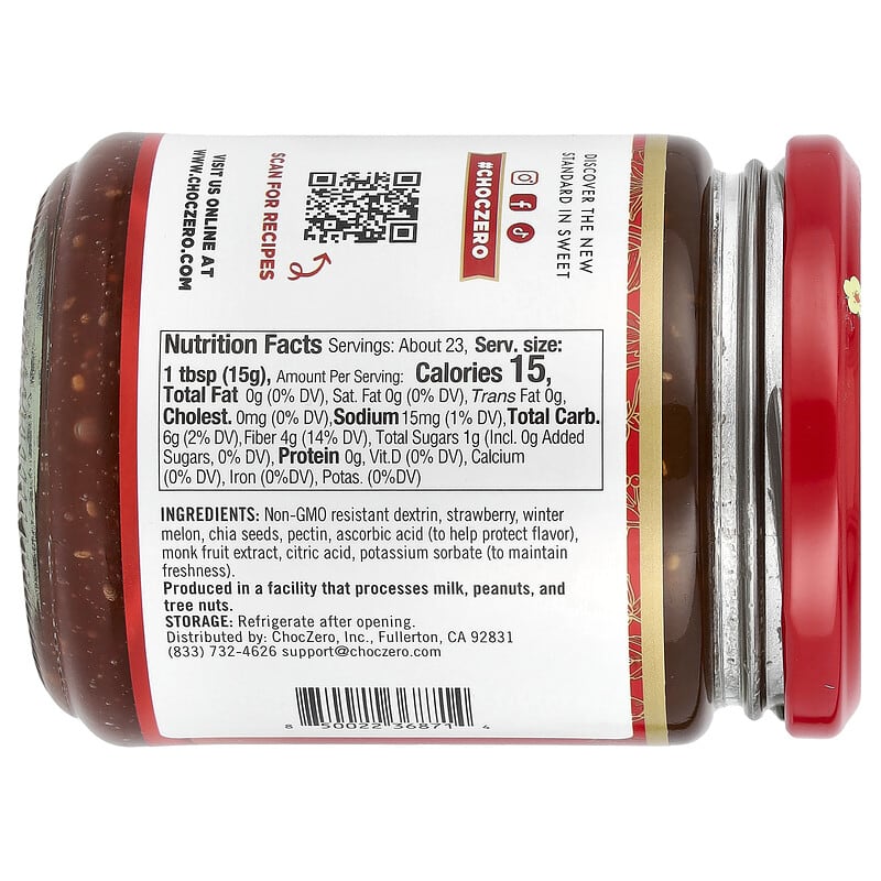 ChocZero, Strawberry Fruit Spread , 12 oz (340 g)