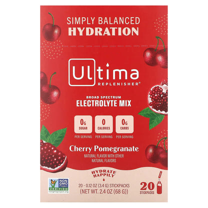Ultima Replenisher, Electrolyte Mix, Cherry Pomegranate, 20 StickPacks, 0.12 oz (3.4 g) Each