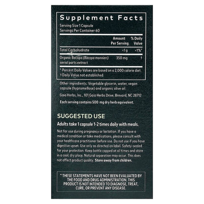 Gaia Herbs, Bacopa, 60 Vegan Liquid Phyto-Caps® (350 mg per Capsule)