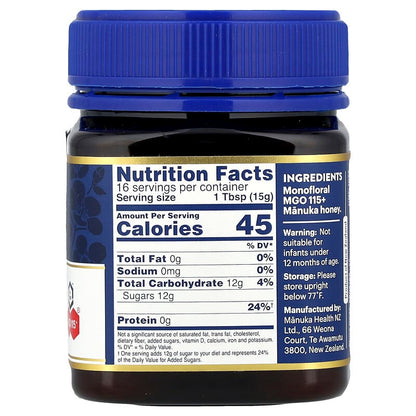 Manuka Health, Raw Manuka Honey, UMF 6+™, MGO 115+, 8.8 oz (250 g)