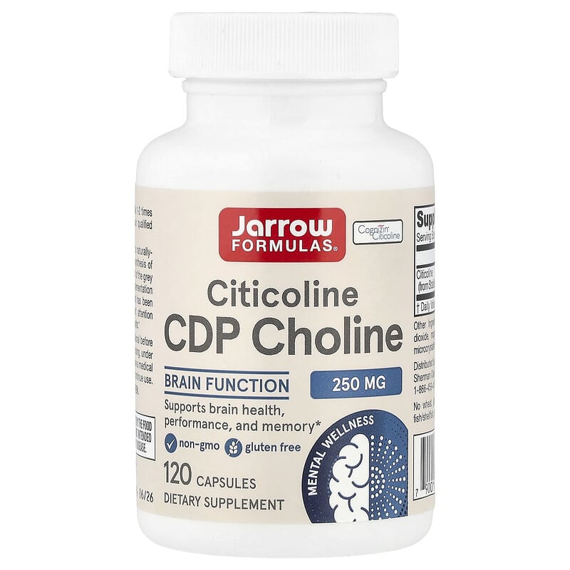 Jarrow Formulas, Citicoline, CDP Choline, 250 mg, 120 Capsules