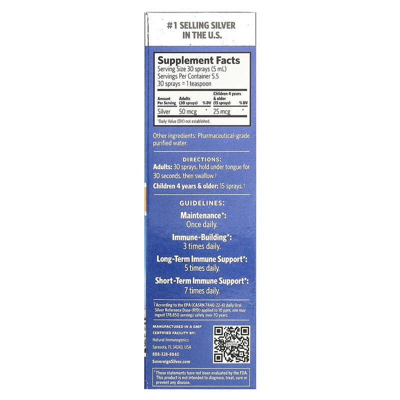 Sovereign Silver, Bio-Active Silver Hydrosol™, Fine Mist Spray, 10 ppm, 1 fl oz (29 ml)