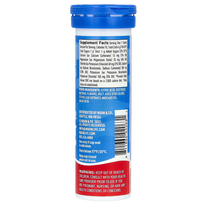 Nuun, Sport Hydration, Effervescent Electrolyte Drink, Fruit Punch, 10 Tablets