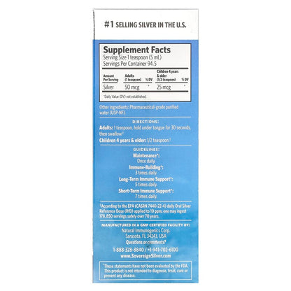 Sovereign Silver, Bio-Active Silver Hydrosol™, 10 ppm, 16 fl oz (473 ml)