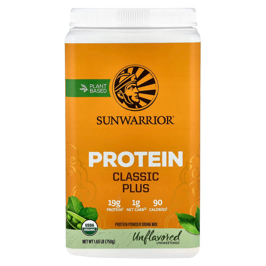 Sunwarrior, Classic Plus Protein, Unflavored, 1.65 lb (750 g