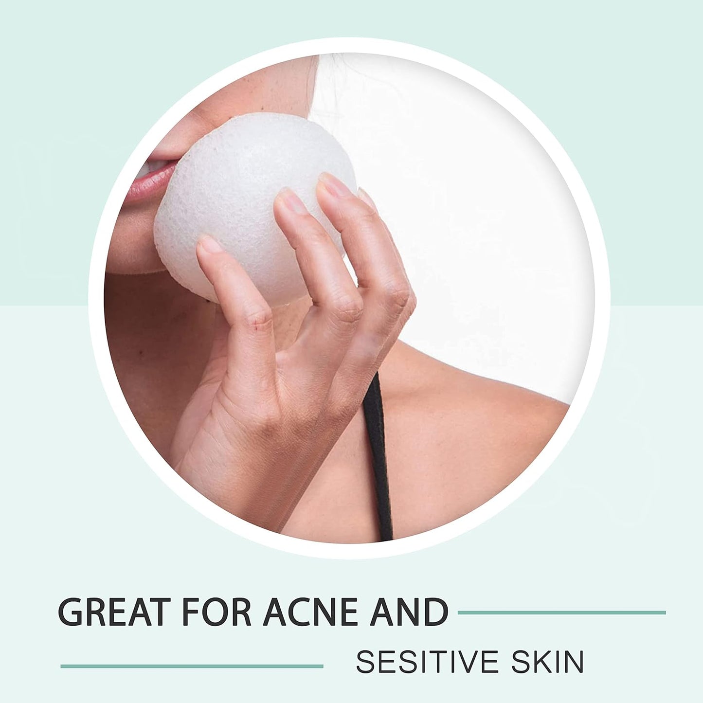 pureSOL Konjac Facial Sponge with Activated Charcoal