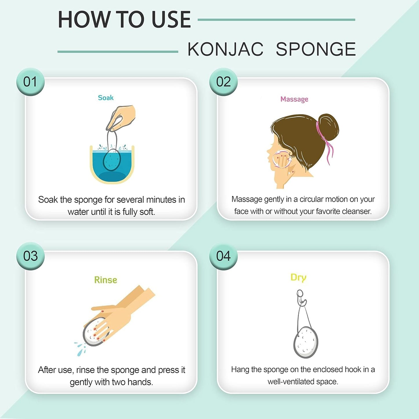 pureSOL Konjac Facial Sponge with Activated Charcoal