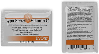 LivOn Laboratories Lypo-Spheric Vitamin C - Pack of 30,1000 mg