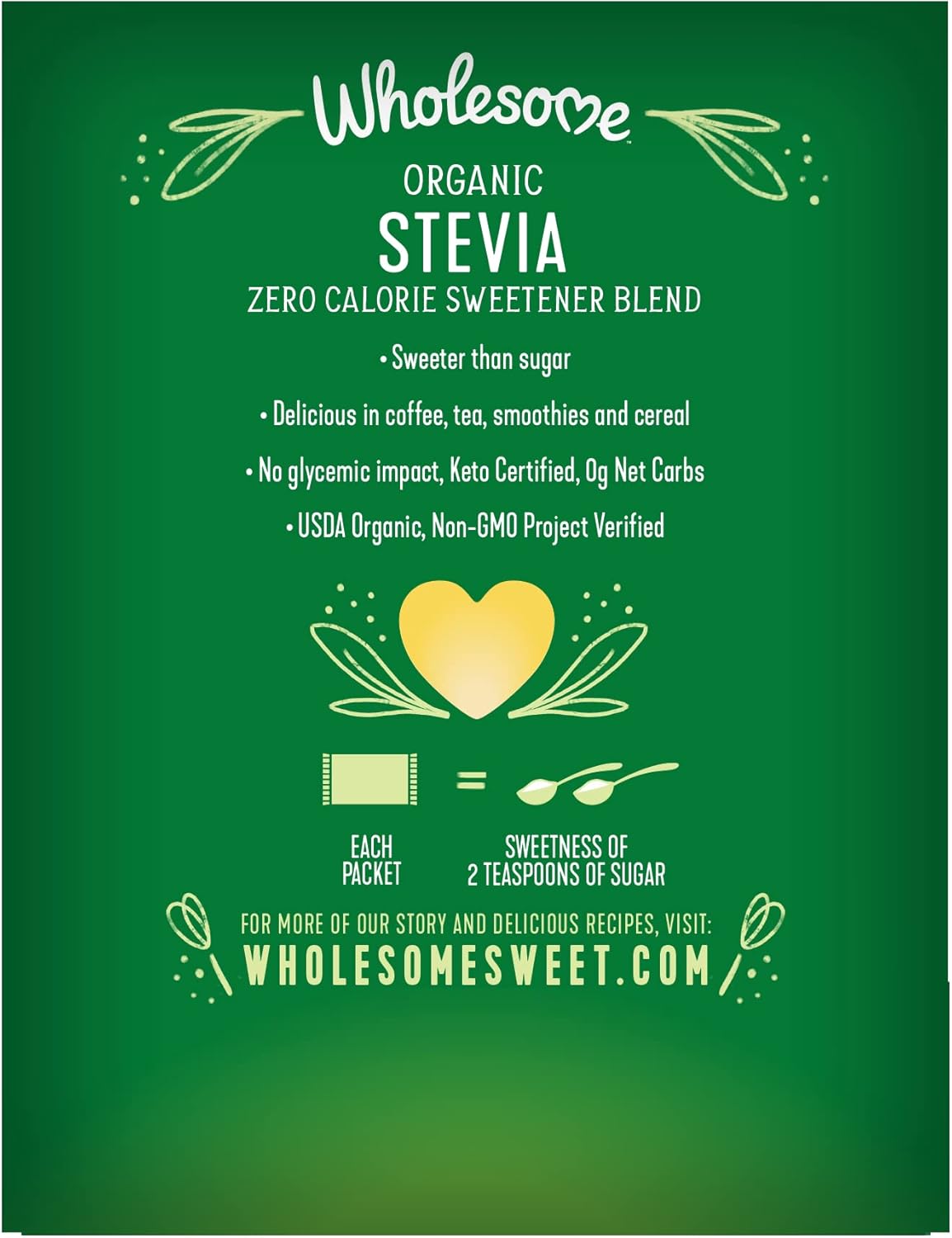 Wholesome Sweeteners Stevia - Organic - 35 Count - 1.23 Oz