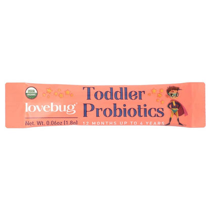 LoveBug Probiotics, Toddler Probiotics, 12 Months Up To 4 Years, 15 Billion CFU, 30 Single Serve Stick Packs, 0.06 oz (1.8 g) Each By LoveBug Probiotics