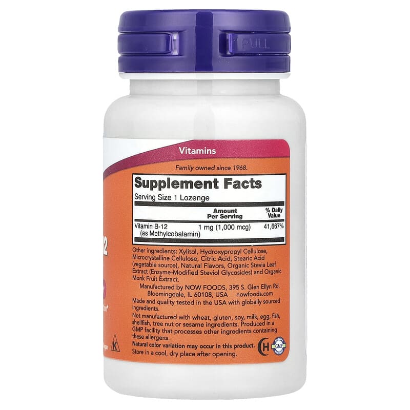 NOW Foods, Methyl B-12, 1,000 mcg, 100 Lozenges