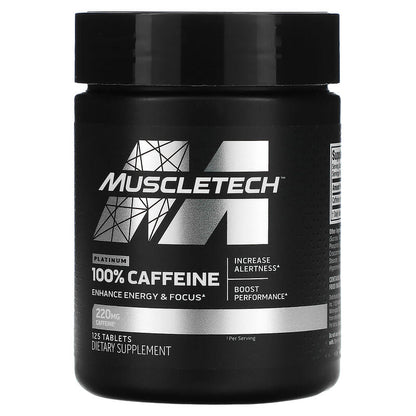 MuscleTech, Platinum 100% Caffeine, 220 mg, 125 Tablets