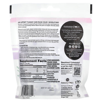 Tummydrops, Organic Sweet Blackberry Ginger, 33 Lozenges