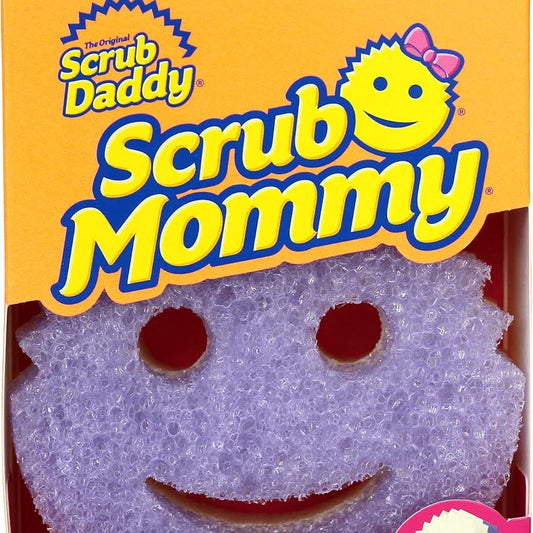 Scrub Daddy Scrub Mommy Washing Up Sponge - Dual Sided Scrubbing Non Scratch Scourers, Smiley Face Sponges for Cleaning Kitchen & Bathroom, Dish Scrubber, FlexTexture Home Products,Violet Single Pack